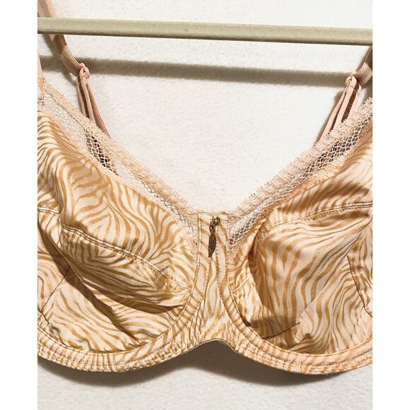 PrimaDonna Twist Bra Womens 32H Pearly Pink Avellino Zebra Print Crochet Trim - Picture 3 of 7